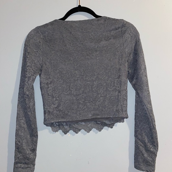 ReoRia Charcoal Lace Blouse - Picture 2 of 4